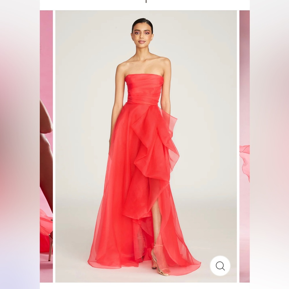 Theia Couture Gown Beautiful Red/Coral Size 0 Worn once Perfect condition